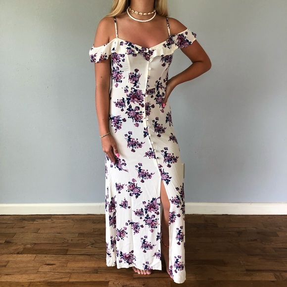 Purple Floral Maxi Dress 